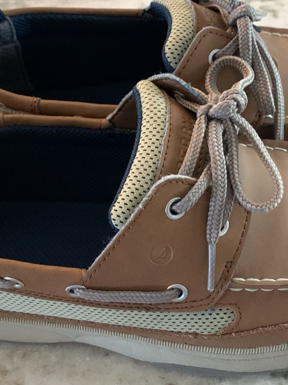 Men's Tan Sperry Top-Siders Boat Shoes - Classic Lace-Up